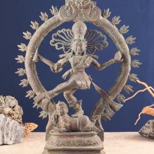 Bronze Nataraja Dancing Shiva | 22" x 17.5" x 5" | 6.310 kg | Vintage Indonesian Style | Sacred Cosmic Dance | Temple Art | Jaipurio